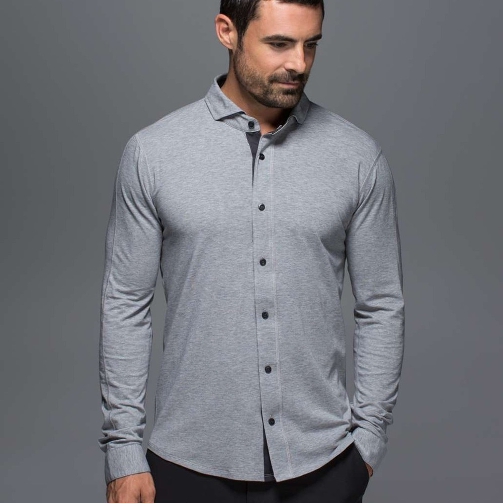 lululemon athletica Gray Casual Button Down Shirt